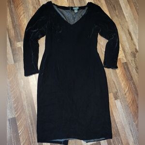 J Crew Velour Silk Lined Dress Sz 12 Black